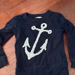 Crewcuts Navy Long Sleeve with Silver Anchor